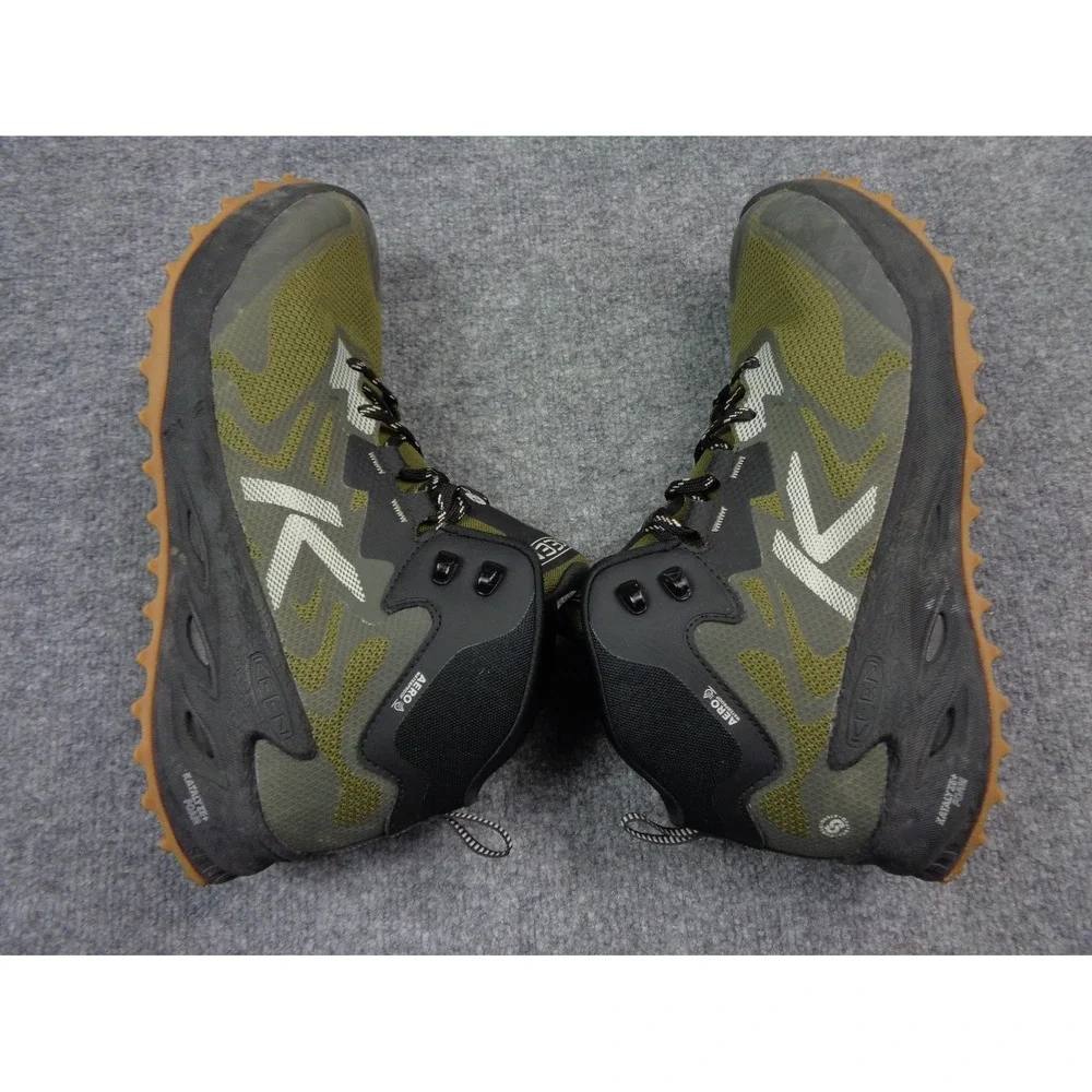 Keen Zionic NXT Mid Mens Hiking Shoes 10.5 Waterproof Boots Green Black Tan
